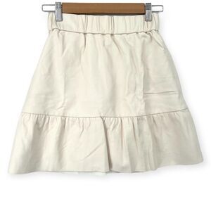 ~Club Monaco Vegan Leather Ruffle Skirt NWT 00